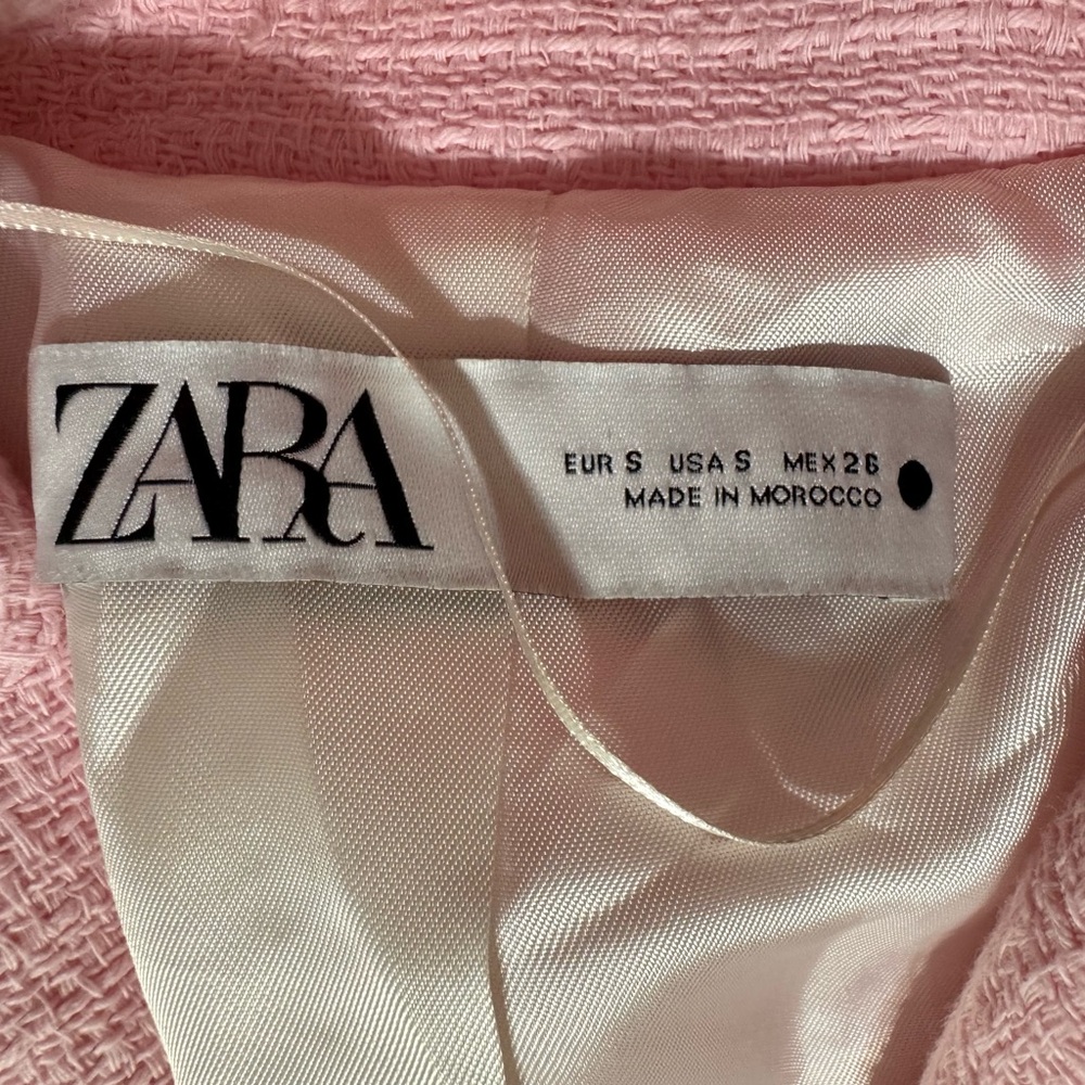 Pink Double-Breasted Blazer with Gold Buttons
